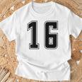 背番号 16 チーム短大スポーツ背番号付きユニフォーム Tシャツ 高齢者への贈り物
