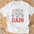 裏面にプリント No Pain No Gainign No Pain No Gain Meme Tシャツ 高齢者への贈り物