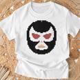 覆面レスラー マスク ピクセルアート ドット絵 怪人 プロレス Tシャツ 高齢者への贈り物
