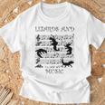 音楽とトカゲ ヤモリ ミュージシャン 爬虫類 Tシャツ 高齢者への贈り物