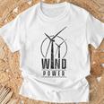 風力発電 風力エネルギー グリーン再生可能タービン 風車 Tシャツ 高齢者への贈り物