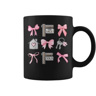 Cute Realtor Bow Coquette Real Estate Agent Woman Mother Day Coffee Mug | Mazezy