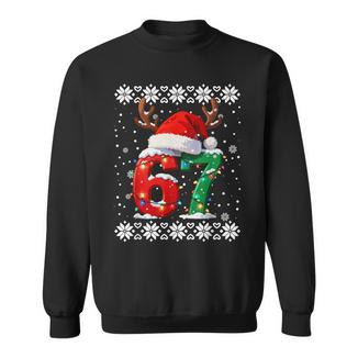 6 7 Couple Pajamas Six Seven Matching 67 Ugly Christmas Sweatshirt - Monsterry