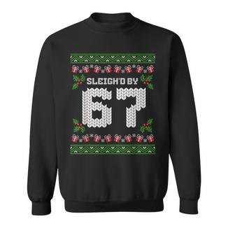 67 Santa Ugly Sleigh Six Seven Christmas Sweatshirt - Monsterry