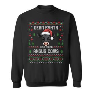 Angus Cows Christmas Beef Cattle Ugly Xmas Sweater Rancher Sweatshirt | Mazezy