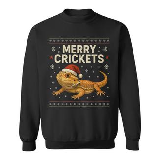 Bearded Dragon Ugly Christmas Tee Merry Crickets Sweatshirt Unisex | Mazezy