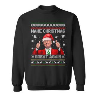 Make Christmas Great Again With Hilarious Ugly Trump Pajamas Sweatshirt - Monsterry