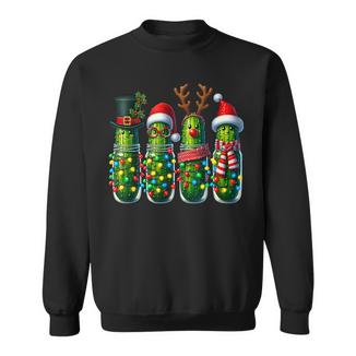 Christmas Pickle Holiday Pickle Jars Santa Ugly Humor Sweatshirt - Thegiftio