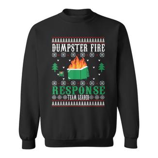 Dumpster Fire Response Team Leader Christmas Ugly Sweater Sweatshirt - Monsterry