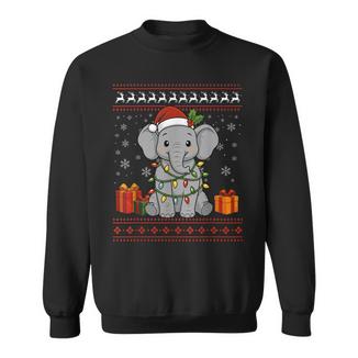 Elephant Christmas Ugly Sweater Elephant Graphic Sweatshirt | Mazezy