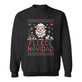 Fleece Navidad Sheep Ugly Christmas Sweater Sweatshirt Unisex | Mazezy