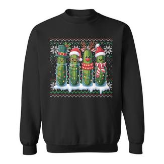 Pickles Christmas Lights Santa Hat Xmas Ugly Sweater Sweatshirt - Monsterry
