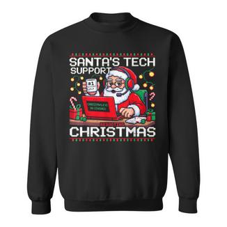 Santa's Tech Support Rebooting Christmas Ugly Sweater Sweatshirt | Mazezy