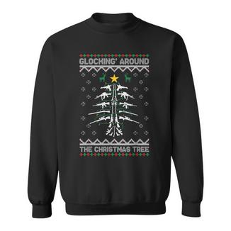 Glocking Around The Christmas Tree Ugly Christmas Sweater Sweatshirt | Mazezy