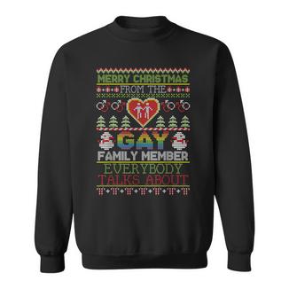 Merry Christmas Day From The Gay Family Member Ugly Sweater Sweatshirt Unisex | Mazezy