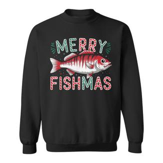 Merry Fishmas Bass Fishing Ugly Christmas For Anglers Sweatshirt - Monsterry