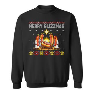 Merry Glizzmas Ugly Christmas Sweater Hot Dogs Xmas Family Sweatshirt Unisex | Mazezy