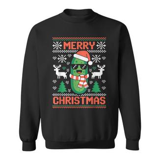 Merry Picklemas Fun Christmas Ugly Sweater Sweatshirt - Thegiftio