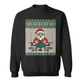 Modern Santa Drone Pilot Ugly Christmas Sweat Sweatshirt Unisex | Mazezy