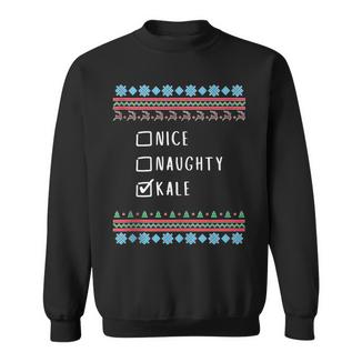 Nice Naughty Kale Christmas Ugly Sweater Style Tank Top Sweatshirt Unisex | Mazezy