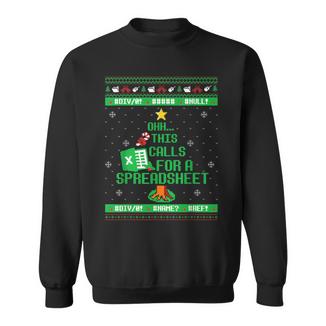 Oh This Calls For A Spreadsheet Christmas Excel Ugly Sweater Sweatshirt - Thegiftio