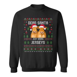Santa Jersey Cow Christmas Dairy Cattle Ugly Xmas Sweater Sweatshirt - Monsterry