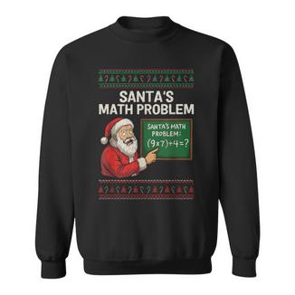 Santa's Math Problem 67 Viral Meme Christmas Ugly Sweater Sweatshirt - Monsterry