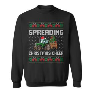 Spreading Christmas Cheer Farm Tractor Ugly Xmas Sweater Sweatshirt Unisex | Mazezy