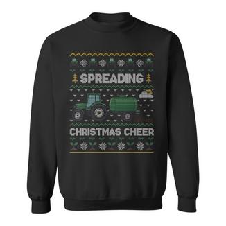 Spreading Christmas Cheer Farming Tractor Ugly Xmas Sweatshirt | Mazezy