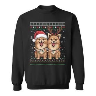 Ugly Pomeranian Dog Xmas Santa Matching Christmas Sweater Sweatshirt | Mazezy