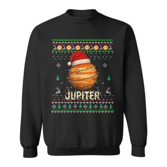 Ugly Solar System Christmas -Planet Jupiter Santa Hat Lights Sweatshirt Unisex | Mazezy