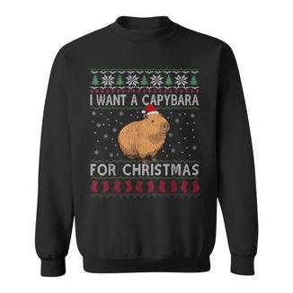 All I Want For Christmas Is A Capybara Ugly Sweater Sweatshirt Unisex | Mazezy