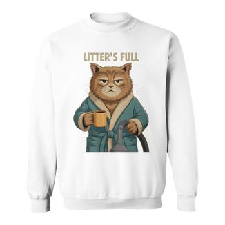 Litter’S Full Cat Ugly Christmas Tri-Blend Sweatshirt | Mazezy