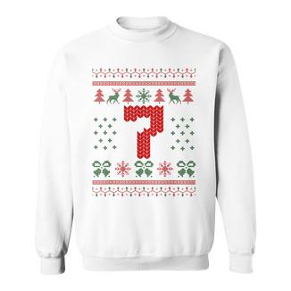 Number 7 Santa Ugly Christmas Sweatshirt - Monsterry