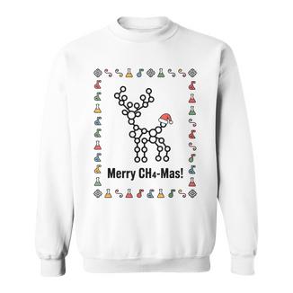 Ugly Sweater Science Christmas Chemistry Teacher Merry Ch4 Sweatshirt Unisex | Mazezy