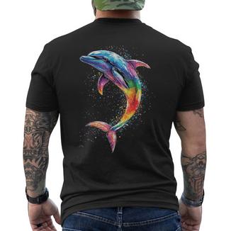 Delphin Taucher Delphine Ozeanüße Delfine Delfin T-Shirt mit Rückendruck - Geschenkecke