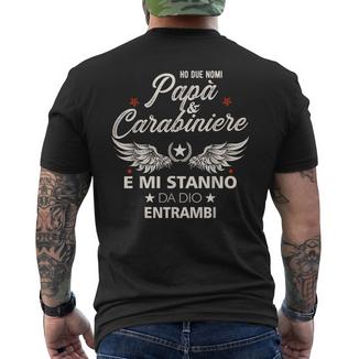 Italiano Papa Carabiniere Festa Del Papà Regalo Italiano T-shirt da uomo con stampa posteriore - Novitaregali