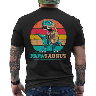 Papasaurus Daddy Rex Dinosaur Family Papaaurus Festa Del Papà T-shirt da uomo con stampa posteriore - Novitaregali