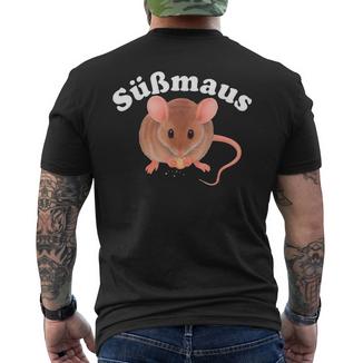 Süßmaus Xüssmaus Cuteweet Mouseüß Mausüßes Mäuschen T-Shirt mit Rückendruck - Geschenkecke