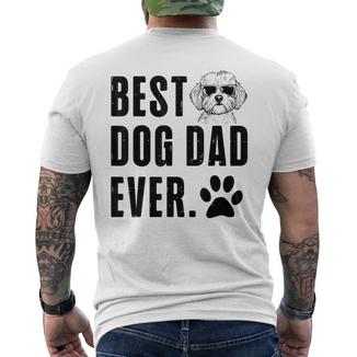 Maltese Papà Papà Miglior Cane Papà Mai Uomini T-shirt da uomo con stampa posteriore - Novitaregali