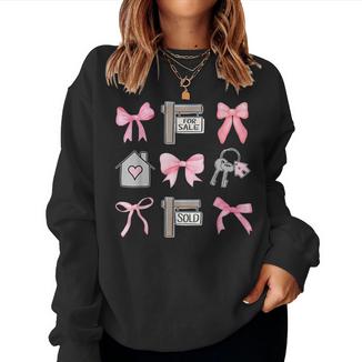 Cute Realtor Bow Coquette Real Estate Agent Woman Mother Day Women Sweatshirt | Mazezy