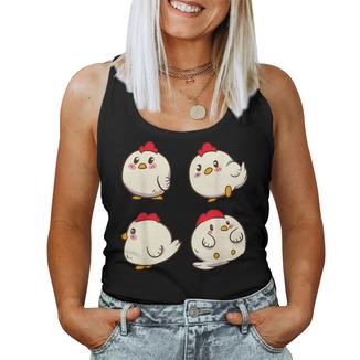 Chicken Chickens Cute Kawaii Anime Kawaii Japan レディースタンクトップ - Kawaiitshirt