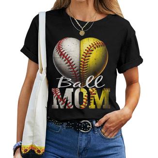 Ball Mom Softball & Baseball Baseball Softball Women T-shirt - Thegiftio