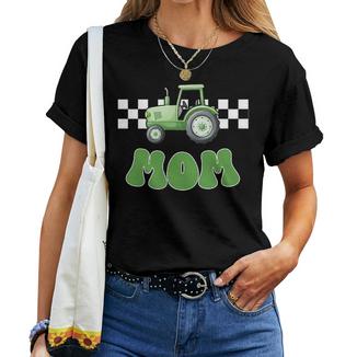 Mom Of The Birthday Boy Tractors Farm Trucks Family Matching Women T-shirt - Thegiftio