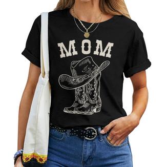 Mom Mama Cowboy Rodeo Western Matching Family Pocket Women T-shirt - Thegiftio