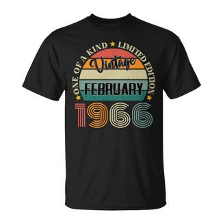 58歳 ヴィンテージ 1966年2月 58歳の誕生日 レトロ 長袖tシャツ Tシャツ - Kawaiitshirt