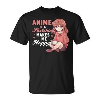 Anime Y Bocetos Manga Otaku Anime Japonés Niña Adolescente Camiseta unisex - Regaloses