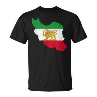 Bandera De León Yol De Irán Diseño Deímbolo Del Patrimonio Persa Camiseta unisex - Regaloses