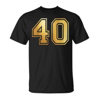 Gráfico Número 40 De Deportes De Equipo Con El Número 40 Que Coincide Con El Equipo Universitario Camiseta unisex - Regaloses
