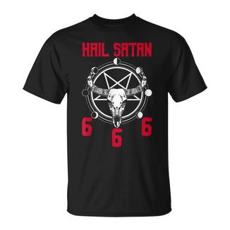 Hailatan 666 バフォメット ペンタグラム ルシファー オカルトサタニック Tシャツ - Kawaiitshirt